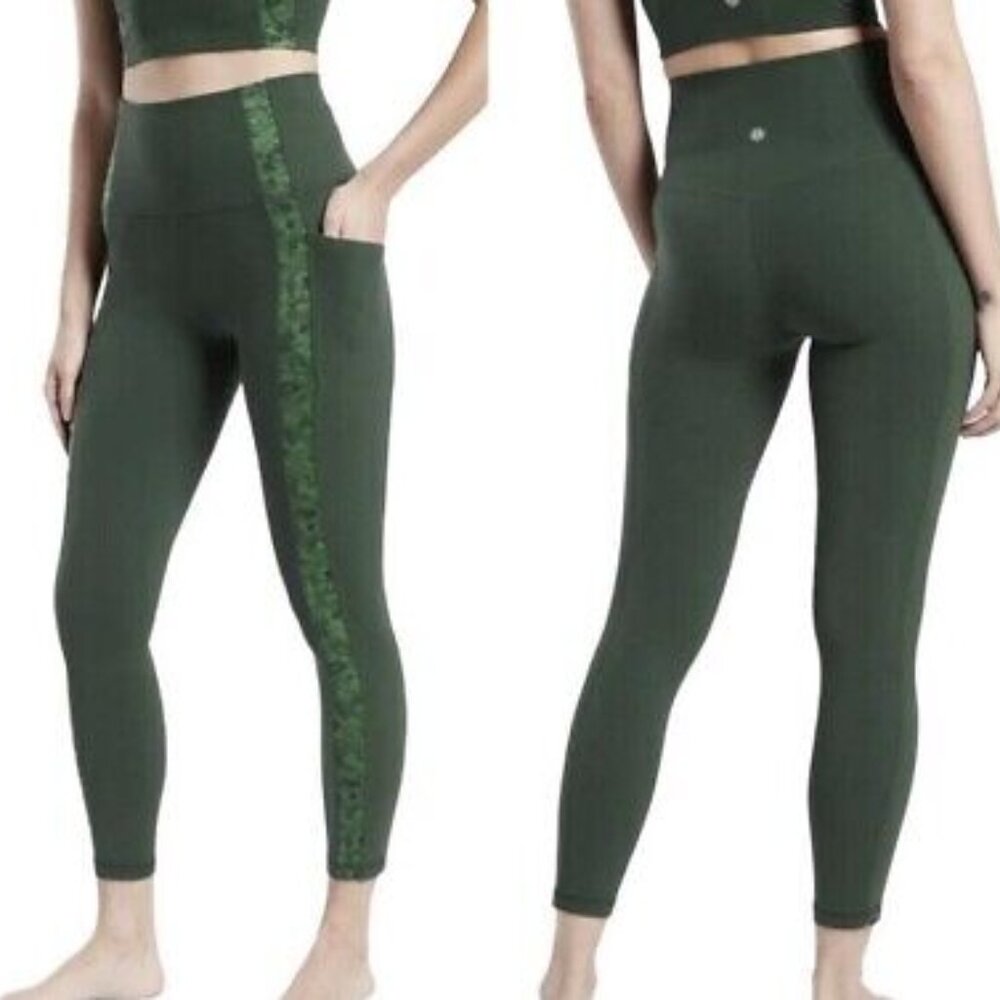 NWT Athleta Salutation Stash Pocket II Serene 7/8 Tight -  seaweed snack/sequoia